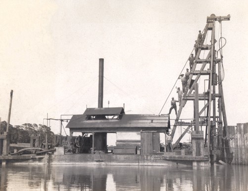 Driving sheet piles Driving sheet piles